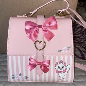 Marie Pink Bow Accent Disney Her Universe crossbody bag magnetic closure